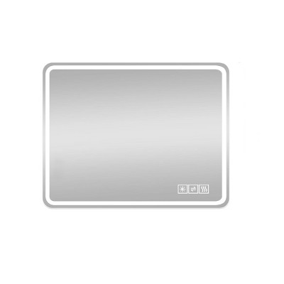 TUYOHW LED Bathroom Mirror Vanity Mirrors with Front Lights Wall Mounted Anti-Fog Frameless Mirror with Light Copper-Free Silver