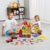 VEVOR Magnetic Tiles, 181 PCS Magnetic Building Blocks for Kids, Magnet Building Set with Car Bases/Ferris Wheel/Letter & Digital Cards - 2 of 4