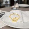 Unique Bargains Napkin Rings Five-petal Leaves Alloy 1 Pc - 3 of 3