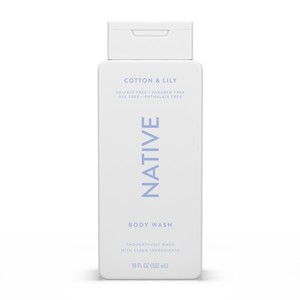 Native Body Wash for Women & Men - Cotton & Lily - Sulfate Free - 18 fl oz - 1 of 4