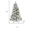 HomeRoots 8' Pre Lit Full Flocked Christmas Tree - 3 of 4