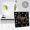 Big Dot of Happiness New Year's Eve - Gold - Funny New Years Eve Party Decorations - Drink Coasters - Set of 6 - 2 of 4