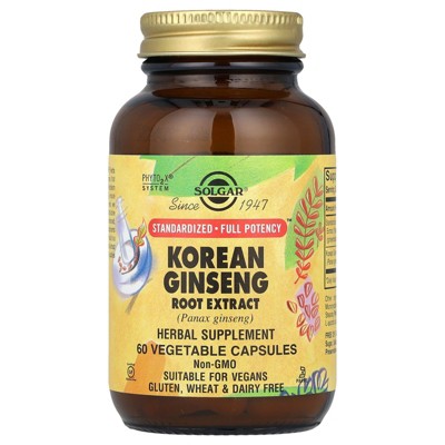 Solgar Korean Ginseng Root Extract, 60 Vegetable Capsules