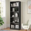 MAYEERTY Freestanding 5-Shelf Wood Bookshelf with Adjustable Shelves for Home Office, Gray - 3 of 4