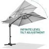 10FT Cantilever Umbrella With Base, Square Single Top Outdoor Umbrella With 360-Degree Rotation, Offset Patio Umbrella for Backyard, Deck, Pool - 3 of 4