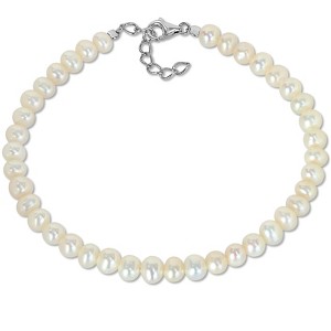 EVERLY JEWELRY | Sterling Silver 4.5-5mm Cultured Freshwater Pearl Bracelet - 7.25 in - 1 of 4