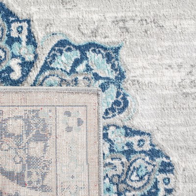 Elegant Gray 3' x 3' Square Hand-Knotted Synthetic Area Rug