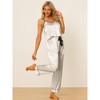 cheibear Women's Satin Silky Summer Camisole and Pants Sleepwear Pajama Sets - 2 of 4