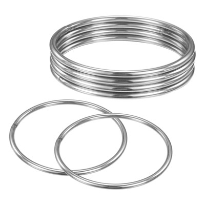 Unique Bargains Dream Catcher Stainless Steel Macrame Wreath Floral Round Metal O Rings 6 PCS