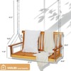 Wooden Porch Swing, Patio Bench Swing Porch Swing Outdoor, Heavy Duty Swing Chair Bench 440LBS with Hanging Chains for Outdoor Patio Garden Yard - 4 of 4