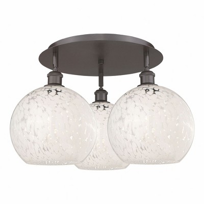 White Mouchette - 3 Light Flush Mount In Modern Style-12.75 Inches Tall and 21.75 Inches Wide