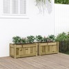 vidaXL Garden Planter Set of 2 Pinewood Brown Treated Pine Wood Medium - 2 of 4