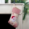 Northlight 16.5" Red and Ivory Embroidered Santa Claus Christmas Stocking with Gingham Cuff - 2 of 4