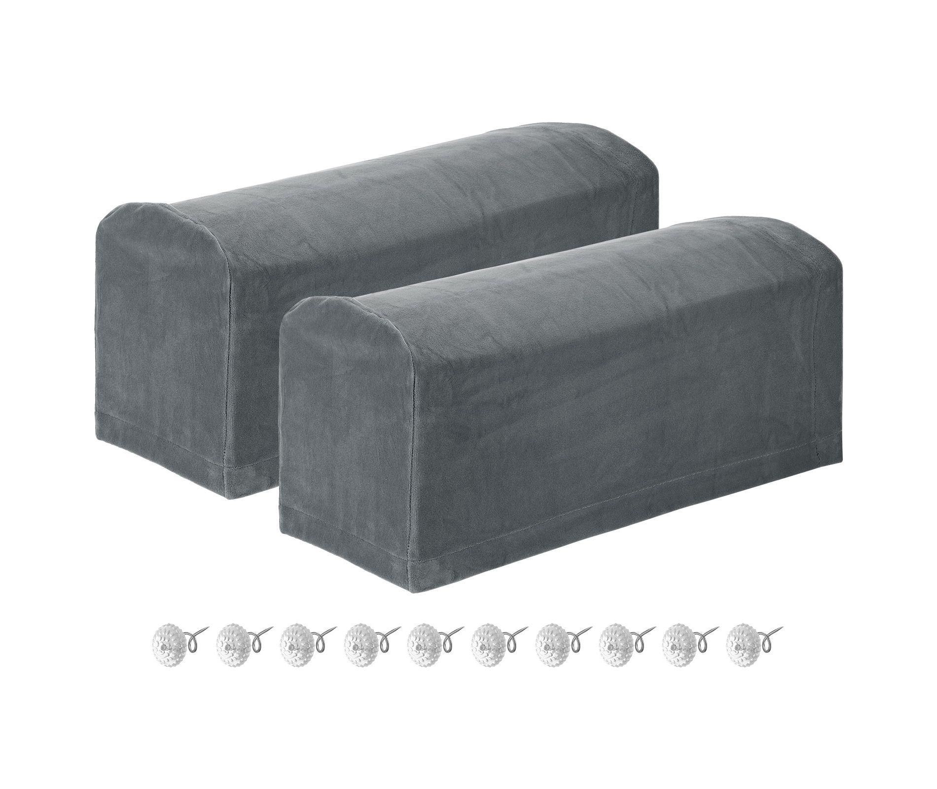 Unique Bargains Non Slip Scratch Resistant Soft Armchair Slipcovers with Twist Pins Deep Grey 2 Pcs