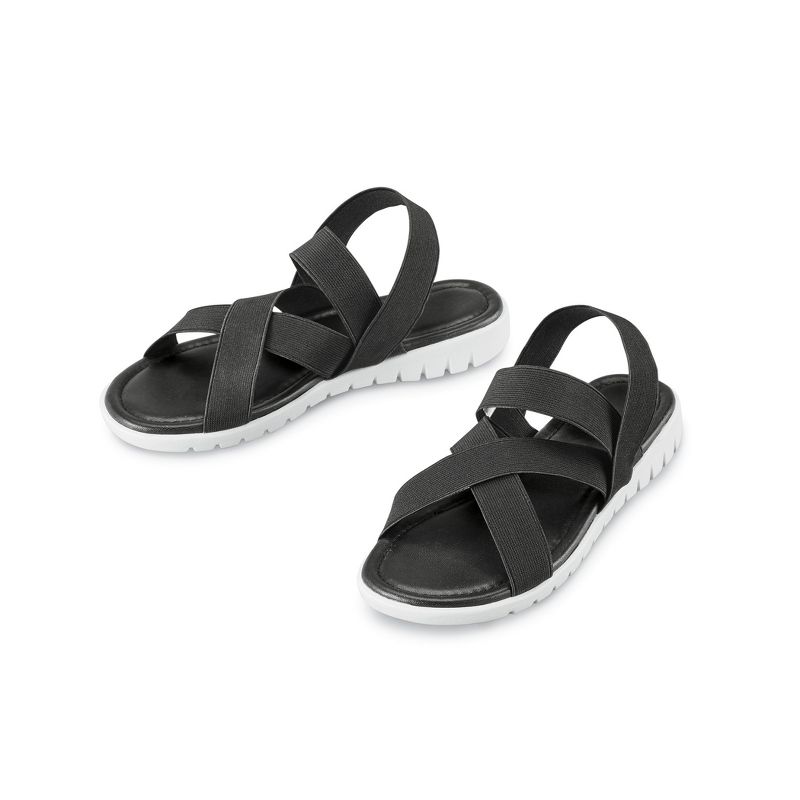 Collections Etc Casual Criss Cross Summer Stretch Strap Sandals, 1 of 6