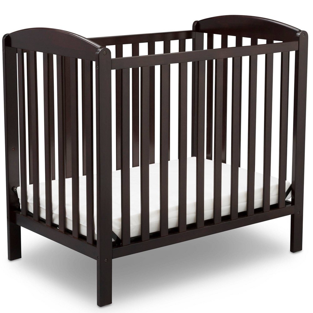 Delta Children Emery Mini Convertible Baby Crib with Mattress - Dark Chocolate -  79357985