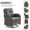 Belord Patio Furniture Swivel Glider PE Wicker Chair, Outdoor Swivel Rocker Seating with Cushions for Porch Deck Balcony, Brown Wicker - 2 of 4