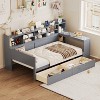 Merax Modern Wooden Daybed with Built-In Storage, Study Desk, and Drawers - 3 of 4