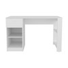 FONTOI 47 Inch Gamer Desk Modern Office Desk with Drawer, Writting Desk Work Table with Open Shelf for Study Living Room, White, 18.5"* 47.3"*29.8" - 4 of 4