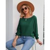 Womens Shirt Round Neck Puff Sleeve Tops 2025 Summer Loose Balloon Sleeve Work Office Blouse for Women - 4 of 4