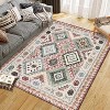 Area Rug Machine Washable Non-Slip Low Pile Geometric Print Pattern Western Easy-Cleaning Rug for Living Room Bedroom Nursery Entryway - 4 of 4