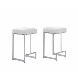 Best Master Furniture,Dorrington Faux Leather Backless Counter Height Stool (Set of 2) - 1 of 3
