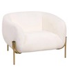 LeisureMod Zuno Collection Upholstered Single-Seater Velvet Sofa with Gold Iron Legs, Accent Chair for Living Room or Office - 2 of 4