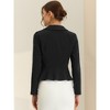 INSPIRE CHIC Women's Vintage Shawl Collar Long Sleeve Ruffle Hem Work Short Blazer - 3 of 4
