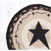 Earth Rugs Round Jute Trivet 10"x10" – Primitive Black Star Design on Natural Braided Fiber - 2 of 3