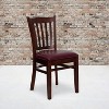 Emma and Oliver Vertical Slat Back Wooden Restaurant Dining Chair - 2 of 4
