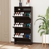 Vynxaria Trendy Slim Shoe Cabinet with 3 Large Fold-Out Drawers - Espresso, 23.5" L x 9.5" W x 52" H - 2 of 4