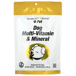 California Gold Nutrition Pet, Dog Multi-Vitamin & Mineral, 60 Soft Chews, 6.35 oz (180 g) - 1 of 4
