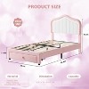 Upholstered Twin Bed Frame with Led Lights and Storage Drawer, Cute Velvet Led Bed Frame with Headboard for Kids, Girls, Boys, No Box Spring Needed - 2 of 4