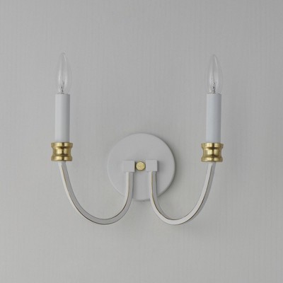 Elegant Black and Antique Brass Dimmable Wall Sconce