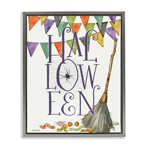 Stupell Industries Spellbound Halloween Broom Floating Frame Canvas Art - 1 of 4