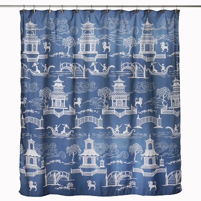 Vern Yip Chinoiserie Shower Curtain Blue - SKL Home