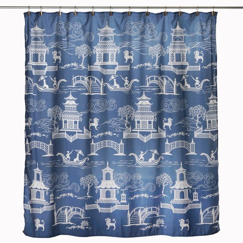 Vern Yip Chinoiserie Shower Curtain, Toile Shower Curtain Rede