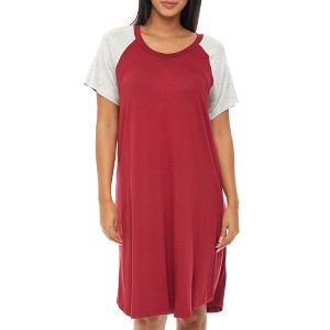 ADR Maternity Nightshirt, Nursing Top T-shirt Dress Soft Knit Sleep Shirt w/ Zipper Breastfeeding Sleepwear - 1 of 4