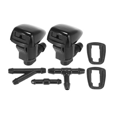 Unique Bargains Front Windshield Washer Nozzles Fit for Toyota Sienna Corolla with Hose Connector - Black Pack of 7