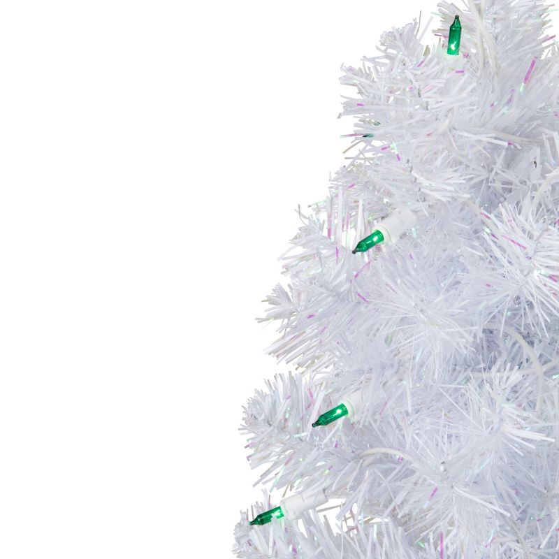 Northlight 2' Pre-Lit Slim White Artificial Christmas Tree - Green Lights, 4 of 8