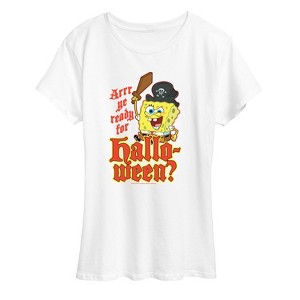 Women's - SpongeBob SquarePants - Arrr Ye Ready For Halloween Short Sleeve Graphic T-Shirt - 1 of 4