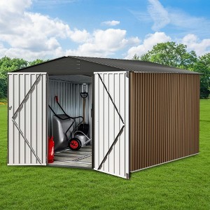 8x8 FT Metal Storage Shed, with Lockable Doors & Slooping Roof,Updated Reinforced Door,Tool/Bike Sheds for Backyard, Patio, Poolside,Garage - 1 of 4