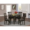 HomeStock 5-Piece Round Cappuccino Finish Solid Wood Top Dining Table with 4-Chairs - 2 of 4
