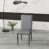 POVISON Contemporary High Back Dining Chairs Set of 2, Cloth Side Chairs, Gray - 4 of 4