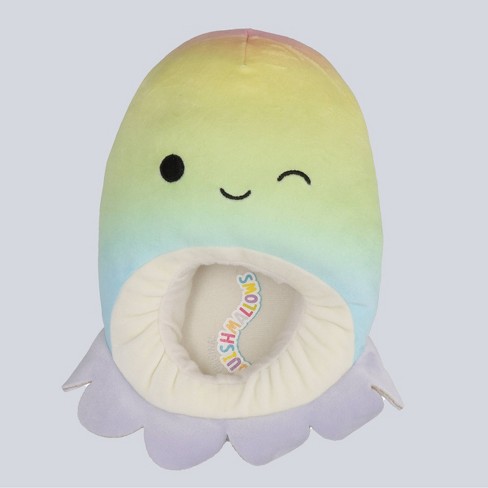 Squishmallows Kids Elodie The Octopus Plush Slippers Rainbow