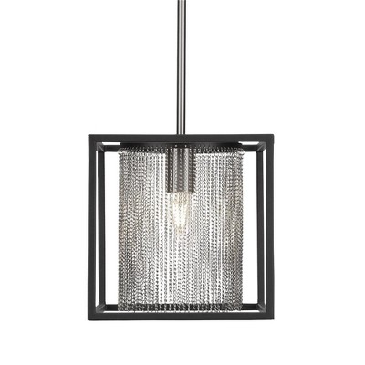 Toltec Lighting Cadina 1 - Light Pendant in  Matte Black/Brushed Nickel