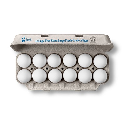 Cage-Free Extra Large White Fresh Grade A Eggs (CA SEFS Compliant) - 27oz/12ct - Good & Gather™ (Packaging May Vary)