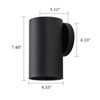 LLHZSY 7 1/2" Down Outdoor Wall Light Sconce Minimal Cylinder Light Fixture - Black - 3 of 4