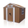 Metal Backyard Storage Shed with Sliding Door and Windows,Heavy Duty Outdoor Garden Storage Shed,Weatherproof Metal Tool Shed-Coolbibila - 3 of 4