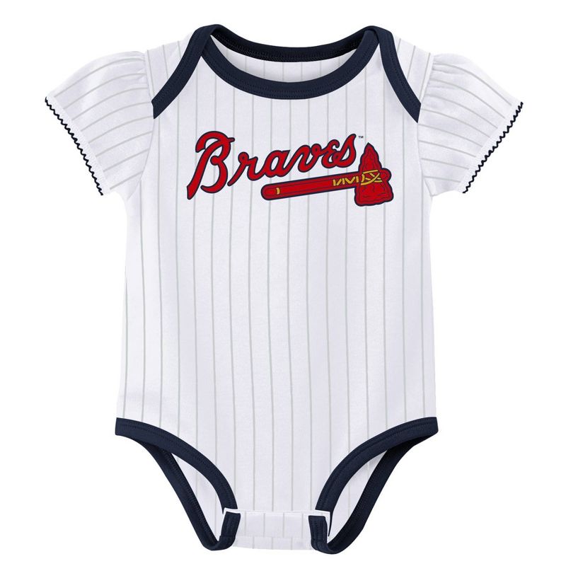 MLB Atlanta Braves Baby Girls' 3pk Bodysuit, 2 of 5